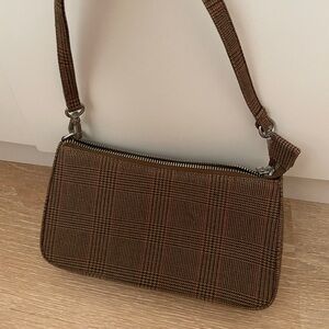 Brandy Melville brown plaid shoulder bag